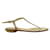 Rene Caovilla Golden Flat Thong Sandals with Rhinestones Leather  ref.1285184