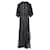 Autre Marque Contemporary Designer Embroidered Poplin Caftan Black Cotton Polyester  ref.1285227