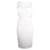 Autre Marque CONTEMPORARY DESIGNER Cut Out Lace Waits Midi Dress White Polyester Elastane  ref.1285246
