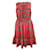 Trägerloses Kleid mit Schottenmuster von D&G Rot Seide Wolle  ref.1285278