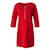 Autre Marque ZEITGENÖSSISCHES DESIGNER-Kleid mit Reißverschluss und Bubble-Tasche Rot  ref.1285303