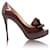 VALENTINO Brown Couture Bow Peep Toe Pump Patent leather  ref.1285377