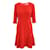 HUGO BOSS Robe midi rouge Polyester  ref.1285437