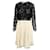 Valentino Elegantes schwarzes und beiges Kleid Baumwolle Viskose Polyamid  ref.1285466