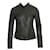 Autre Marque Contemporary Designer Black Leather & Cotton Jacket Polyester  ref.1285562