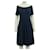 Jason Wu Plissiertes blaues kurzärmliges Kleid Viskose Nylon  ref.1285606