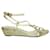 Fendi Gold Metallic Wedge Sandals Golden  ref.1285607