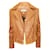 Autre Marque Contemporary Designer Brown Leather Biker Jacket Polyester  ref.1285631