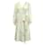 Autre Marque Robe cache-cœur florale à manches longues de créateur contemporain Polyester Elasthane Écru  ref.1285687