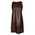 Autre Marque Contemporary Designer Brown/ Golden Metallic Leather A-Line Dress  ref.1285716