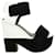 Céline Celine Black And White Suede Wedges/ block heels Leather  ref.1285792