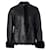 Hermès Veste en cuir bordée de fourrure Noir  ref.1285802