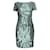 DIANE VON FURSTENBERG Black and White Print Dress with Lace Decoration Suede Silk  ref.1285818