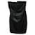 ALICE + OLIVIA Vestido negro sin tirantes con panel de cuero Seda  ref.1285850