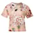 Gucci T-Shirt mit Blumenstickerei Pink Leinen  ref.1285905