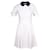 MIU MIU White Dress With Blue Sequin Collar Cotton  ref.1285948