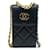 Chanel 19 Mini-Tasche mit Telefonhalter und Kette Schwarz  ref.1285967