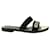 LANVIN Black Flat Chain Sandals Suede Leather Rubber  ref.1286045