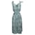 REFORMATION Linen Printed Long Dress with Buttons Grey  ref.1286050