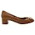 SALVATORE FERRAGAMO Brown Lambskin Fiamma 40 block heels  ref.1286059