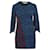 Stella Mc Cartney Stella Mccartney Robe gaufrée noire et bleue Polyester Elasthane Polyamide Rayon  ref.1286072