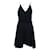 Autre Marque Contemporary Designer Black Dress With Spaghetti Shoulder Straps Suede Silk  ref.1286112