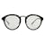 Autre Marque Óculos de armação redonda de design contemporâneo Preto Metal Acetato  ref.1286128