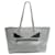 Fendi Light Grey Leather Tote with Mirror "Monster Eyes" Metal  ref.1286130