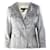 ROBERTO CAVALLI Metallic Leather Jacket Grey  ref.1286248