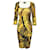 JUST CAVALLI Snakeskin Black and Yellow Print Dress Cotton Elastane  ref.1286269