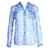 Diane Von Furstenberg Gilmore Cornflower & White Long Sleeved Silk Shirt Blue  ref.1286284