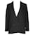 Ganni Black Oversized Blazer with White Stripes Polyester Viscose Elastane  ref.1286297