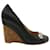 Chanel Zapatos de tacón con cuña y puntera negra Negro Cuero  ref.1286312