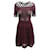 SANDRO Burgundy Mesh Dress Dark red Viscose  ref.1286325