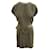 Autre Marque CONTEMPORARY DESIGNER Embellished Midi Dress Khaki Silk  ref.1286389