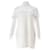 Self portrait SELF-PORTRAIT Fine Lace Mini Trimmed Dress White Suede Cotton Polyester Viscose  ref.1286393