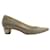 Stuart Weitzman Goldglitter-Schuhe mit rundem Absatz Golden Leder  ref.1286424