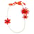 Lanvin Orange Necklace With Faux Pearls And Plastic Flowers Faux fur  ref.1286484