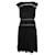 Schwarzes ärmelloses Prada-Kleid mit weißen Nähten Viskose Acetat  ref.1286571