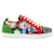 Christian Louboutin Multicolor Printed Patent Leather And Suede Low Top Sneakers Multiple colors  ref.1286577