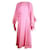 Vestido de festa Valentino rosa de seda e penas de avestruz  ref.1286591