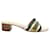Dior Multicoloured Dway Heeled Slides Multiple colors Leather Cotton Wood  ref.1286601