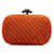 Bottega Veneta Orange Velvet & Python Leather Knot Clutch  ref.1286639