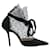 Jimmy Choo Black Heels With Mesh Fabric Leather Lace  ref.1286666