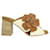 Autre Marque Contemporary Designer Cream And Brown Block Heels Bronze Leather  ref.1286674