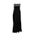Autre Marque Robe longue élégante de créateur contemporain avec broderie Soie Noir  ref.1286696