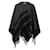 Autre Marque Poncho à carreaux de créateur contemporain Laine Polyamide Noir  ref.1286700