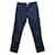 Fendi Pantalon long à jambe droite bleu marine Coton Elasthane  ref.1286751