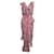 Autre Marque Vestido largo de seda floral rosa con escote con volantes de Saloni  ref.1286774