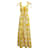 Autre Marque Yellow & White Maxi Dress with Tie Shoulder Straps Silk Cotton  ref.1286775